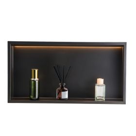 VEVOR Shower Niche, 13 x 25 x 4 inch Recessed Wall Niche With LED Strip,Heavy-duty Stainless Steel Modern Shampoo Storage Organizer,Sealed Waterproof