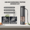 2 sets of electric salt and pepper grinders - battery-powered, adjustable for grinding fineness, suitable for home kitchens