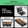 Panini Press & Grill, 4-Slice Non-Stick, Opens Flat - Stainless Steel