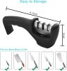 Elite Kitchen Knife Sharpener with 3 Stages, Professional Manual Blade Sharpening System, Ceramic Stone, Tungsten Carbide Plates, Diamond rods