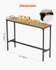 VEVOR Bar Table, Sturdy Metal Frame High Top Pub Table, Narrow Long Kitchen Dining, Cocktail Counter Bar Height Desk, Easy to Assemble, 55x15x39 in