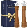 07229991 10-inch Walnut Pepper Grinder Set with Adjustable Ceramic Core-Multi-functional grinder with hand-cranked grinding mechanism for salt, pepper