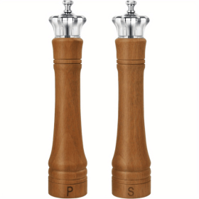 07229991 10-inch Walnut Pepper Grinder Set with Adjustable Ceramic Core-Multi-functional grinder with hand-cranked grinding mechanism for salt, pepper (07229991: 07229991)